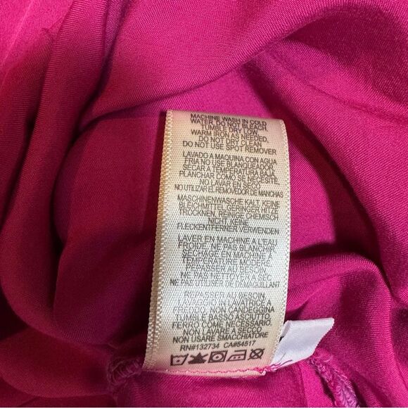 Anthropologie Cloth + Stone Hot Pink Peasant Top Long Sleeve Blouse Women's S - Picture 7 of 7